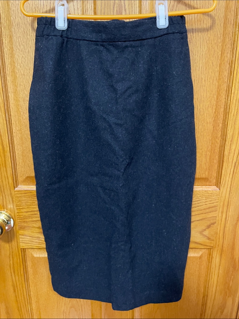 Vintage Blackish gray Wool  Pencil Skirt